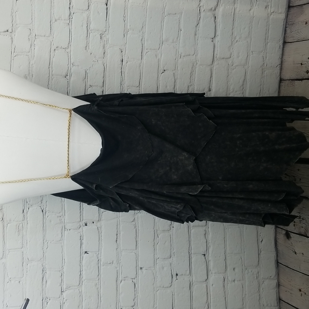 Pol tattered washed string strap slouchy peasant beachy dress size large